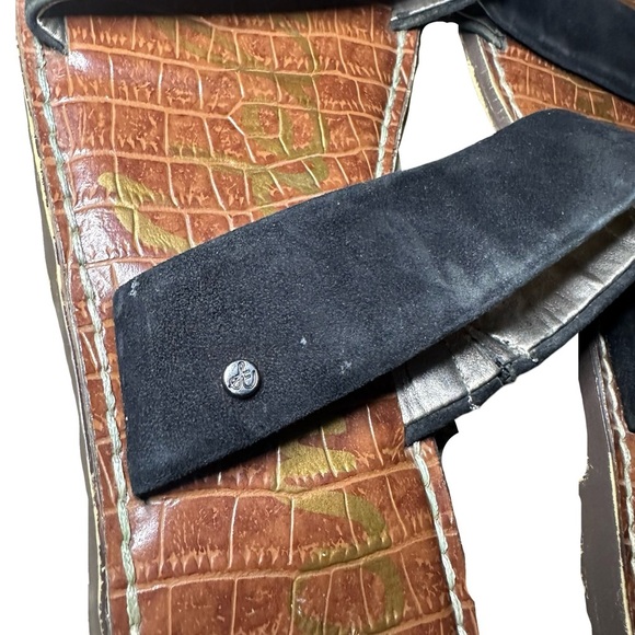 Sam Edelman Gala Slide Mule Black Suede Open Toe Two Strap Flat Slip On Sandals - Picture 3 of 9